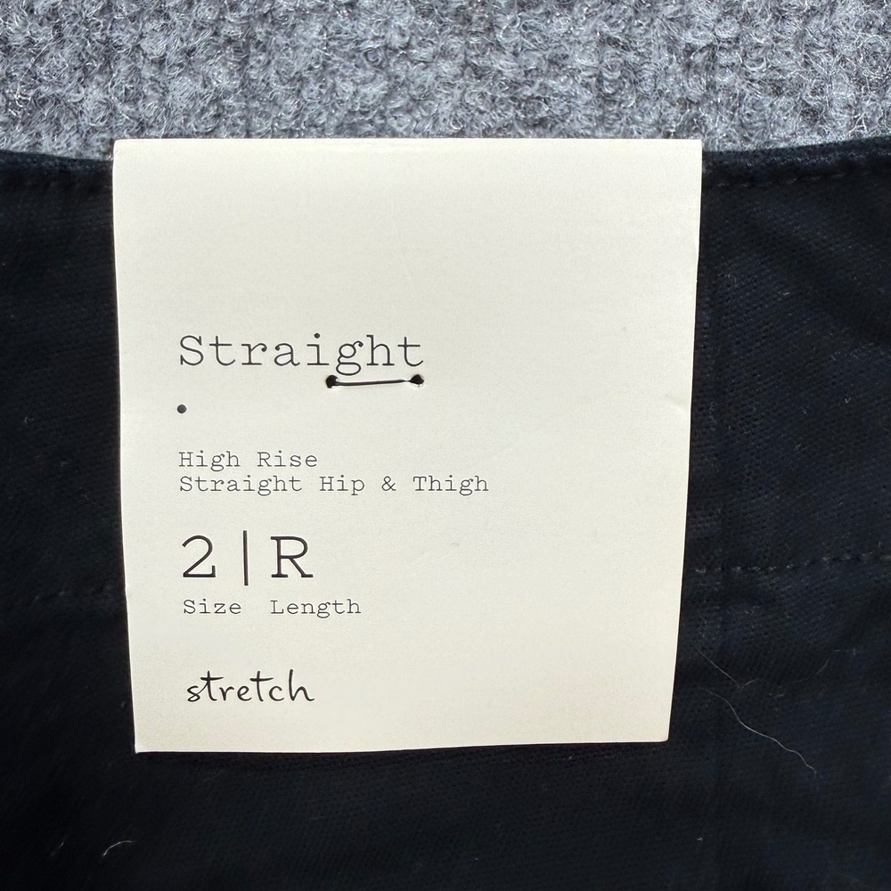 A New Day Womens High Rise Straight Leg Stretch Trousers Black Size 2 Regular - Picture 8 of 12
